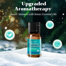 Shower Steamers Aromatherapy - 8 Packs Eucalyptus & Mint Shower Bombs with 5ml Eucalyptus Essential Oils, Stocking Stuffers for Men, Christmas Gifts for Women, Stress Relief