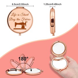 Sewing Lovers Gift Quilter Gifts Compact Makeup Mirror Seamstress Gifts Sewing Machine Gift for Mom Aunt Sewer Thank You Gifts Folding Makeup Mirror Christmas Birthday Gifts Sewing Crafting Gift