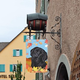 Welcome Fall Black Labrador Lab Dog Retriever Leaf Garden Flag 12x18 Inch Double Sided Vertical Decoration Yard Small Flag For Outside Holiday Seasonal Outdoor