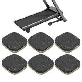 PATIKIL 6 Pcs Treadmill Mat Pads, 4x4x0.8 High Density Foam Anti Vibration Pad Sound Proof Floor Mat Exercise Equipment Mat for Carpet Protect Noise Reduction Home Gym, Gray
