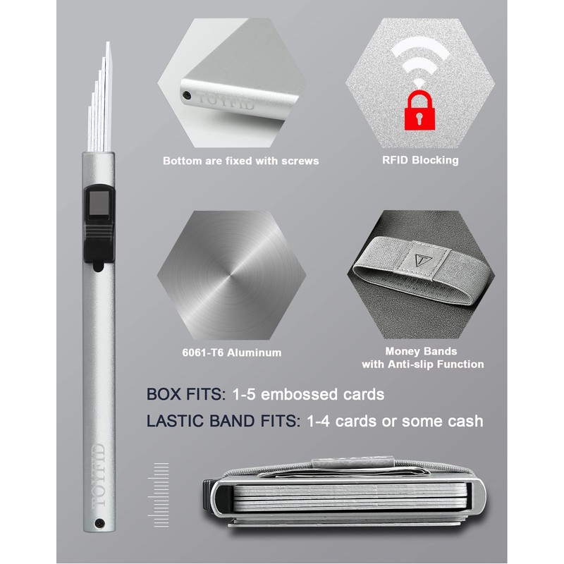 TOYFID Pop Up Minimalist Card Holder for Men, Slim Credit