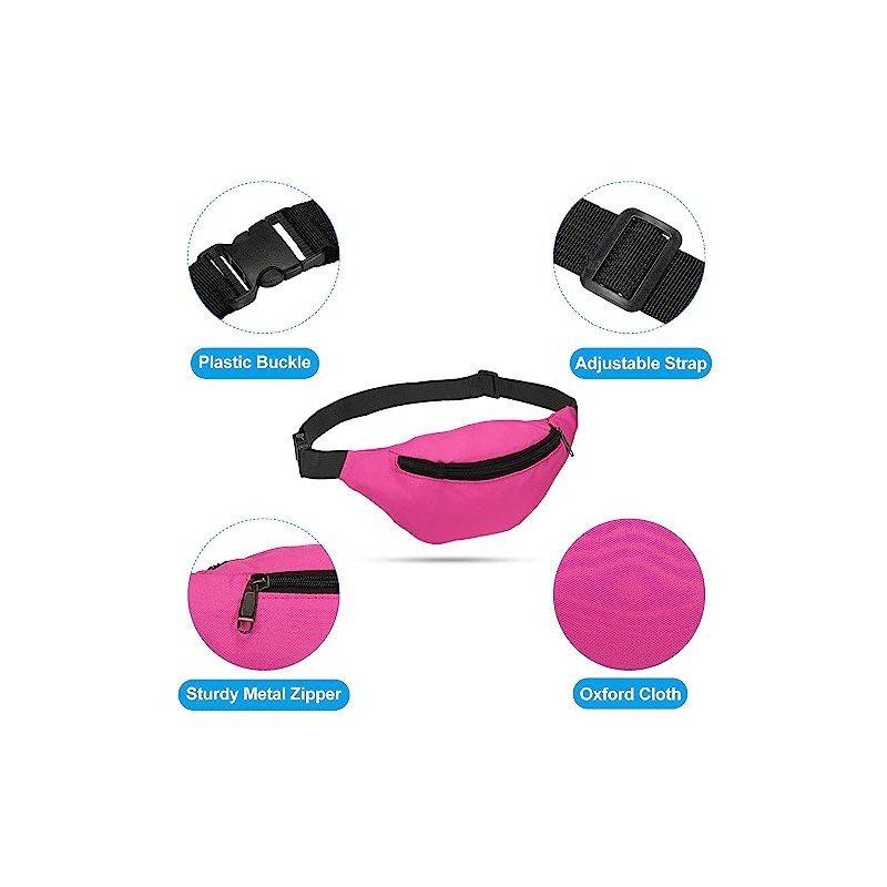 PATIKIL 80s Riñonera para Mujer, 2 Paquete Ajustable Riñonera Bolso