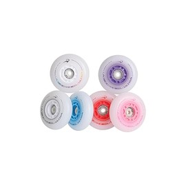 Flying Eagle Lazer Wheels Ultra - Ruedas para Patines en Línea con Luces LED, 88A PU de Alto Rebote, Dínamo Magnético Autónomo, Reemplazo de Ruedas para Patines, Cambios de color, 76mm (Pack of 8)