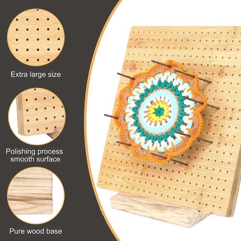 Crochet Blocking Board with 6 Pins 3mm Hole Diameter Tetragonum