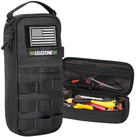 Portable Small Tool Bag, Organizer Storage Box for EDC, Motorcycle, Road Bike, Electricians and More with US Flag Patch and Heavy Duty Grab Handle, Multi-Purpose Utility Work Organizer Bag