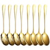 Parthan 8 Pcs Golden Serving Spoons Set, Including 4 Solid