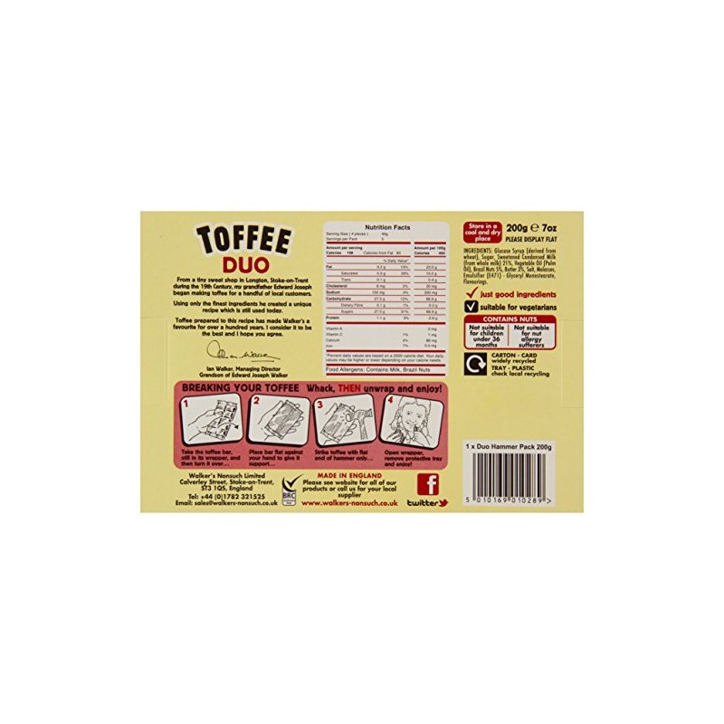 Walkers Nonsuch Duo Toffee Hammer Pack 200 g (Pack of