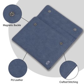 WALNEW Passport Holder for 2, RFID Blocking Passport Book Wallet Cover Case Women Men, PU Leather Travel Essentials Accessories Document Holder, Dark Blue