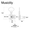 Musiclily 4-in-line Open Gear Bass Tuners Tuning Pegs Keys Machine