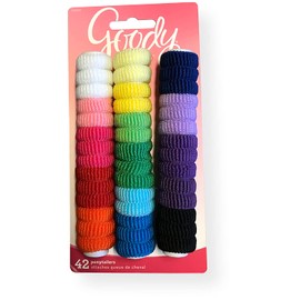 Goody 32819 Ouchless Tiny Terry Ponytailers, Assorted Colors, 42 Piece Per Blister Pack