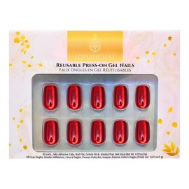 Lopotichat Ultra-Resistant Gel Press-On Nails Set - 30 Nails in 15 Sizes for Perfect & Natural Fit - Reusable Manicure for DIY Salon-Quality Nails at Home (Velvet Dreams)