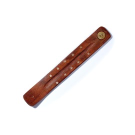 Puckator Sheesham Wood Ashcatcher with Brass Ying Yang Inlay - Zen Meditation Gifts - Incense Holders For Sticks - Spiritual Gifts - Incense Burner - Gifts For Men And Women Ashcatcher Sheesham Wood