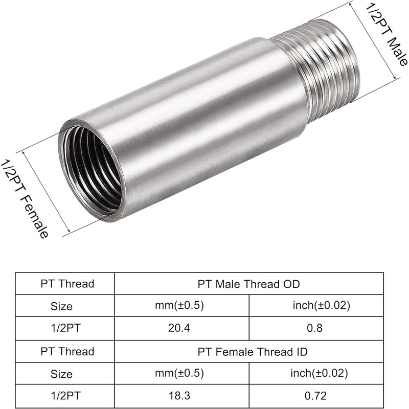 Awclub Shower Head Extension Arm, 3.1-Inch 1/2PT Male to 1/2PT