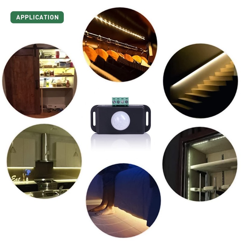 2 Pack Sensky 6A DC 12V 24V PIR Motion Sensor,LED