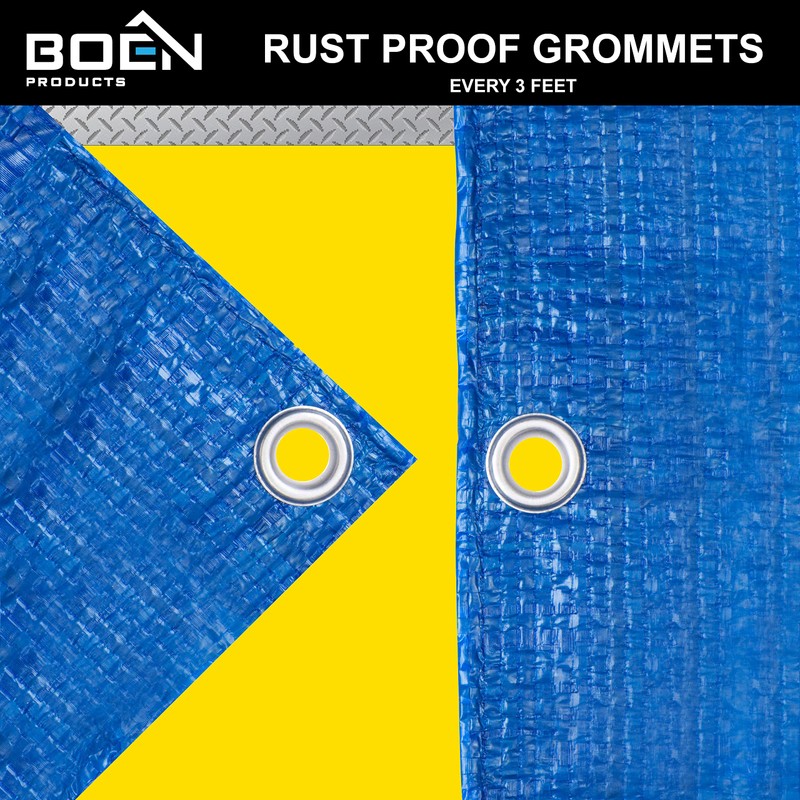 Multi-Purpose Large Tarp Waterproof Cover | Blue, 9' x 12'