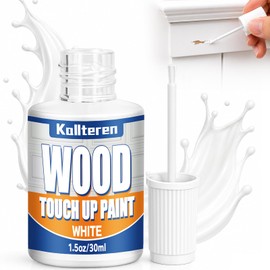 White Wood Touch Up Paint, 1.5 Oz Wood Repair Paint for Scratches, Chips and Spots Quick-Dry White Paint for Woods, Doors, Cabinets, Tables, Furniture, Dressers