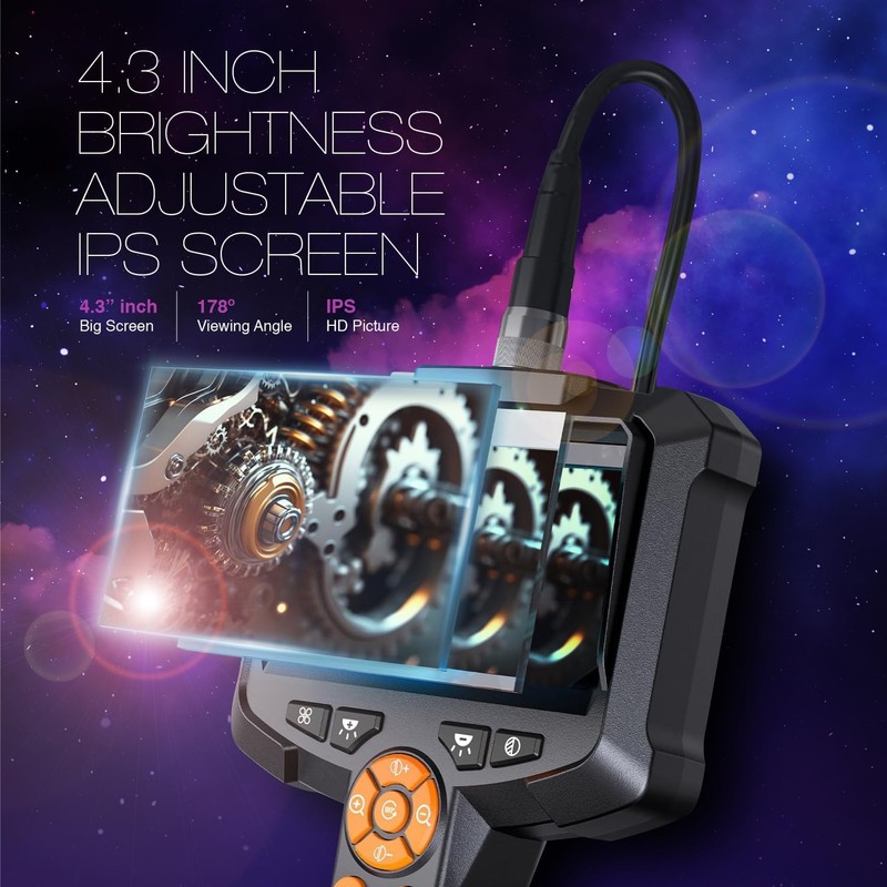 Endoscope Camera with Light, 8mm IP67 Waterproof Borescope Inspection Camera,