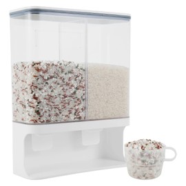 Fxvhojq Minimalist Rice Dispenser, 3000ml, Rectangular Prism, Air Tight, Space Saving, Food Grade, BPA Free, 31x24.5x9.5cm, Rice, Beans, Dry Food Storage