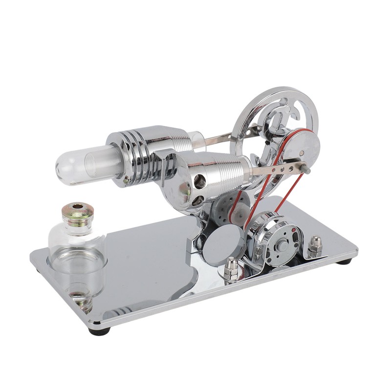 Sterling Engine Model with LED Bulb and Flywheel Stirling Engine