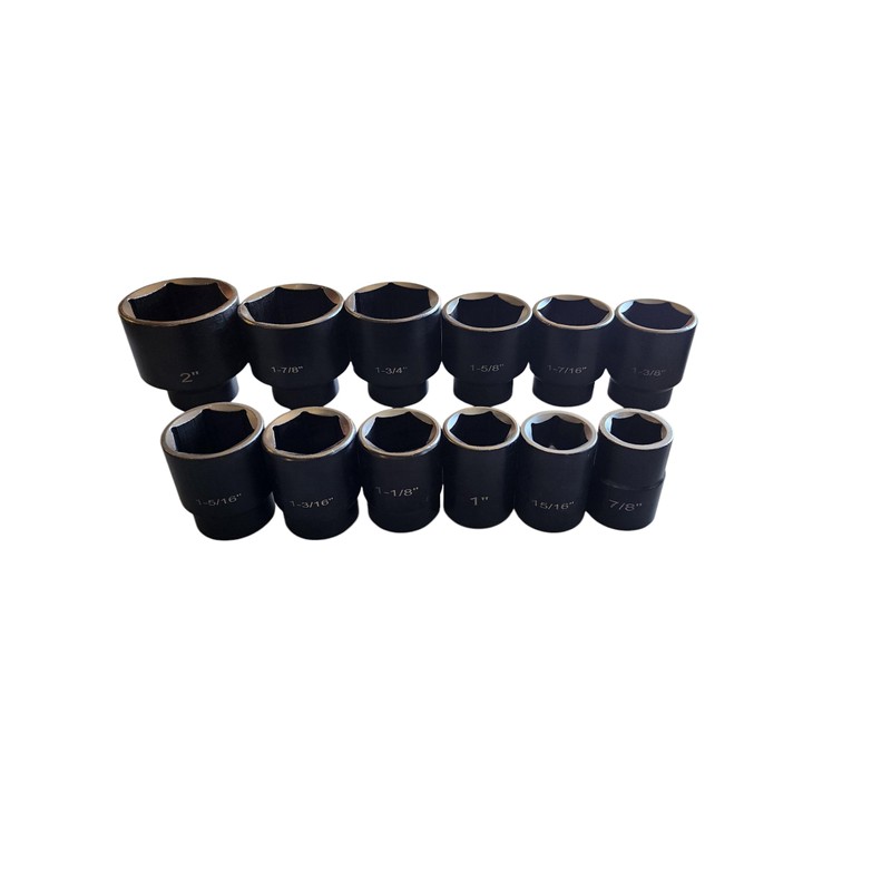 22pc 3/4" Drive Impact Socket Assortment Set Standard SAE 7/8"-2"