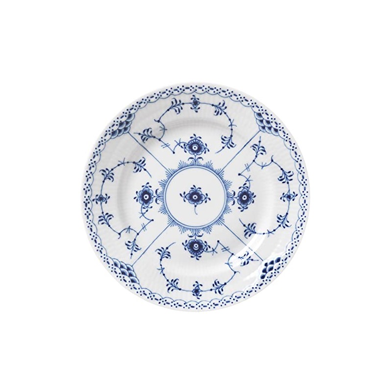 Royal Copenhagen 1062493 Blue Fluted Half Lace Plate, 6.7 inches