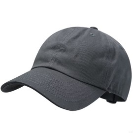 GADIEMKENSD Kids Plain Baseball Cap, Unconstructed Fit, Washed Cotton, 3-12 T, Dark grey