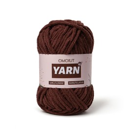 Plush Chenille Chunky Crochet Yarn - Baby Yarn for Crocheting Soft - Velvet Yarn Knitting for Blankets Crafts - Fluffy Amigurumi Yarn 50g / 65.6yd (Dark Coffee)