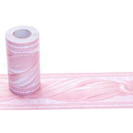 Yija Self Adhesive Pink Bowknot PVC Border Peel and Stick Wall Borders for Kitchen Bedroom Living Room Home Decor Sticker 3.94 inch X 32.8 ft