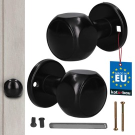 KOTARBAU® Door Knob, Rotatable Black Aluminium Door Handles, Interior Doors, Rotating Door Knob, Door Knob, Door Fitting Knob, Outside Door Knob, Rotating Knob Room Door Knob Door Fitting