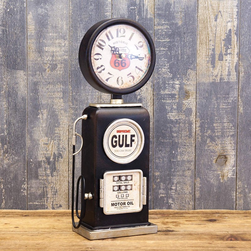 Akizuki Boeki Table Clock Black Gulf EA180148GAK-BK 5.4 x 3.0