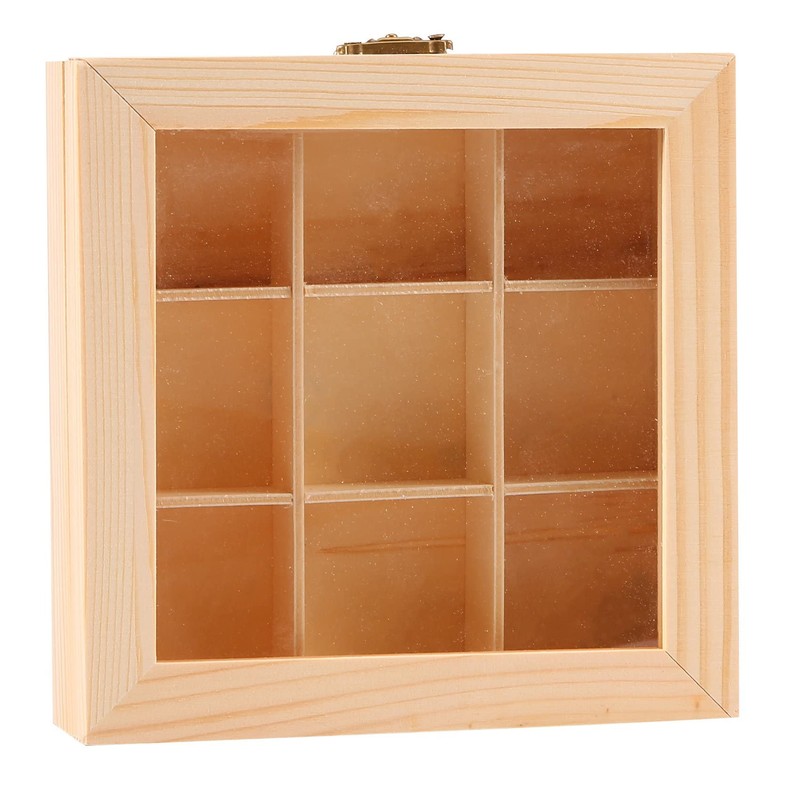 Juwacoo Tea Box with 9 Compartments, Tea Bag Organiser, Tea