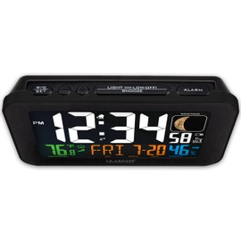 La Crosse Technology 617-1485B Atomic Color Alarm Clock with USB Charging Port
