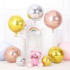6Pcs Silver Round Foil Balloons,Giant 4D Round Ball Balloons,22 Inch
