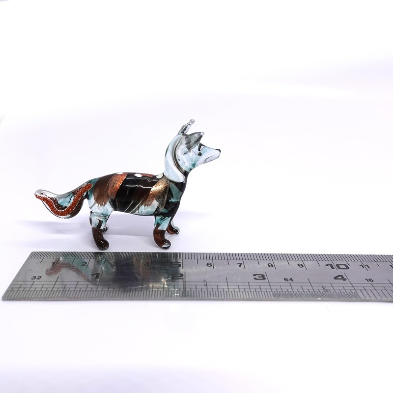 Sansukjai Fox Tiny Miniature Hand Blown Glass Art Figurines Animals
