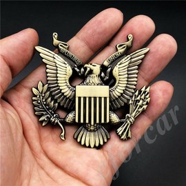 1x US Army Emblem US Military Army Badge US Army Decal Military Army Sticker for Universal Pickup and Car Metal (Guncolor)