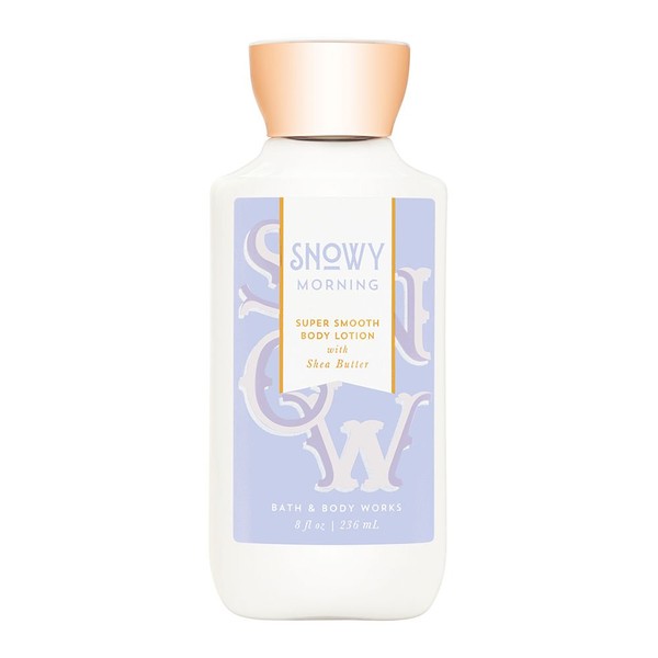 Bath and Body Works Snowy Morning Super Smooth Body Lotion With Shea Butter 8 Ounce Purple Label 2017