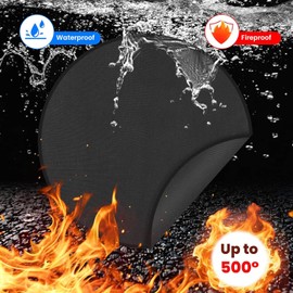 Round Fire Pit Mat for Outdoor Grill Fiberglass Oil Proof Fireproof Under Grill Mat Deck Patio Protector for Camping BBQ