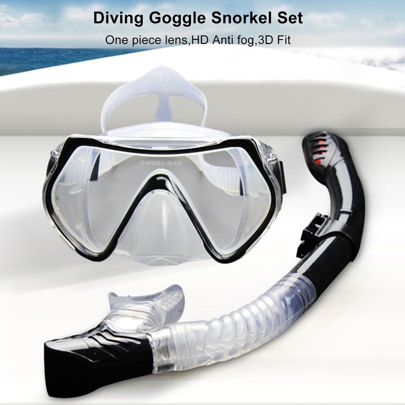Diving Goggles Silicone Glass Plastic Ultra Clear Comfortable Adjustable Diving