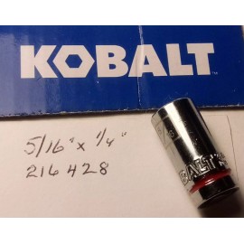 Kobalt 5/16" x 1/4" Dr Standard Chrome Socket 12 Pt   # 216428 Free Shipping