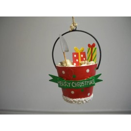 Unbranded Tropical Sand Beach Pail Shovel Gifts Shells Merry Christmas Ornament NWT
