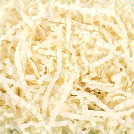 Crinkle Cut Paper 200g Shred Filler for Gift Wrapping & Basket Filling,Crinkle Paper Tissue Paper Raffia Paper for Gift Box Easter Basket Grass Christmas Mother's Day Birthday Gift Wrapping (Milky)