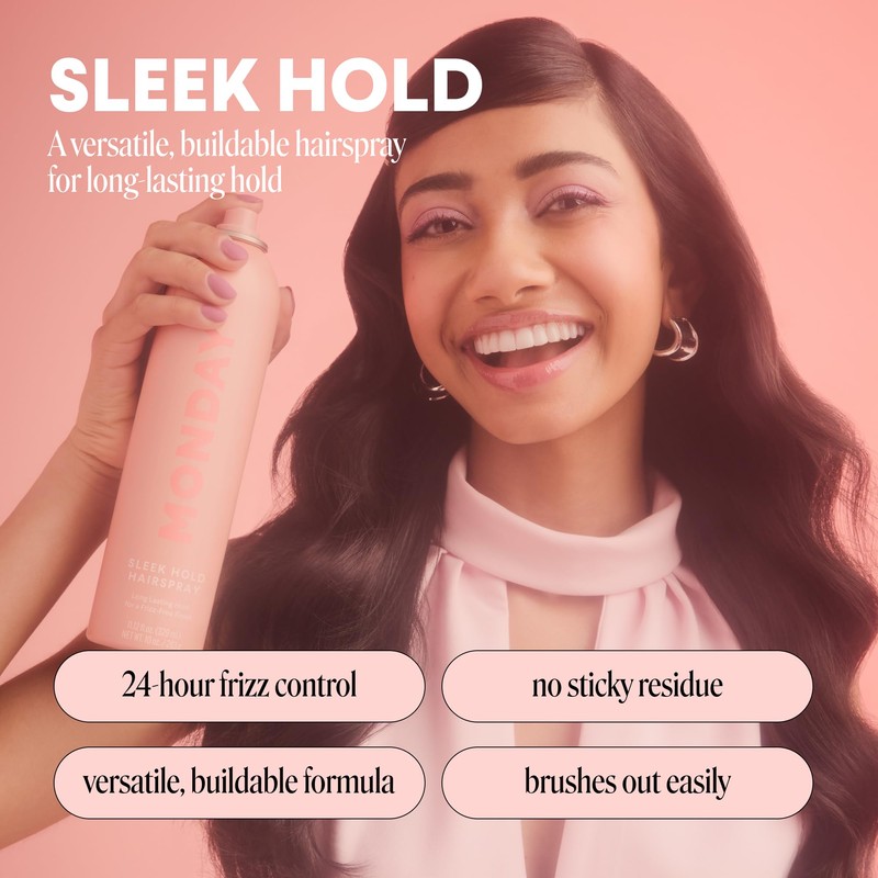 MONDAY HAIRCARE SLEEK HOLD Hairspray for long-lasting finish 10 oz