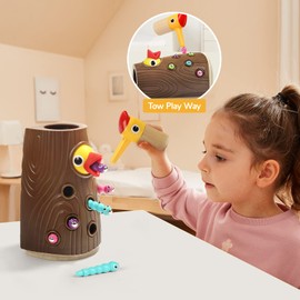 TOP BRIGHT Montessori Toys for 2 Year Olds - Magnetic Bird Feeding Game for Fine Motor Skills Development for Boys and Girls