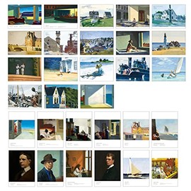 HOSTEESSCHOICE Beautiful Art Postcards set of 30 American Artist Edward Hopper Post card variety pack Famous Painting Scenery,4 x 6 Inches