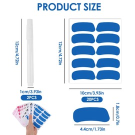 200 Pcs Sports Eye Black Stickers Set Multi Color for Softball Football Lacrosse Baseball, Breathable Eye Strips for Kid Adult Fans Sport Game Day with 2 White Pencil
