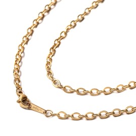 Napist NPN291 Necklace Chain, Unisex, 316 Surgical Stainless Steel, Metal Allergy Friendly, Gold, No Gemstone