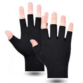 1 Pair Fingerless Fitness Cotton Cycling Gloves, Summer Half Finger for Men Women, Non-Slip Anti-UV Protection Breathable Sports Gloves, Touchscreen Hiking Gloves for Outdoor