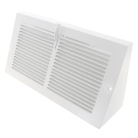Metal Magery 12" x 6" Baseboard Register Vent White with Damper 12 x 6 Heavy Duty Steel Grille Triangular Air Vent Covers (Outside Dimensions 13-3/4" x 6-5/8")