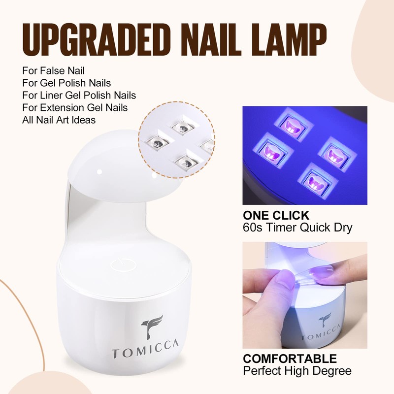 Tomicca Nail Tips and Nail Glue Set Fake Nails Tips