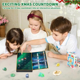 Advent Calendar 2024, Christmas Countdown Calendar for Children, 24 Days Collection of Rocks, Minerals, Gemstones and Crystals, Best Gift for Boys, Girls and Geology Enthusiasts